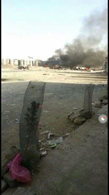 شاهد بالصورة.. تعزيزات الحوثي التي كانت في طريقها الى نهم شرق العاصمة صنعاء بعد قصف طيران التحالف