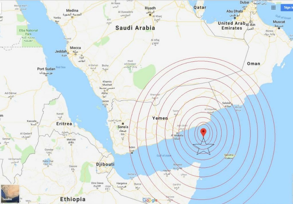 السواحل اليمنية تشهد زلزال بقوة 6.2 ولا أضرار