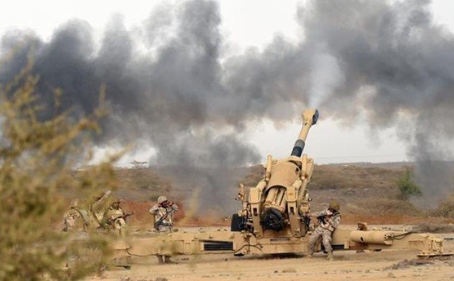 مدفعية الجيش الوطني تقصف تجمعات ومواقع المليشيات في مصلوب الجوف