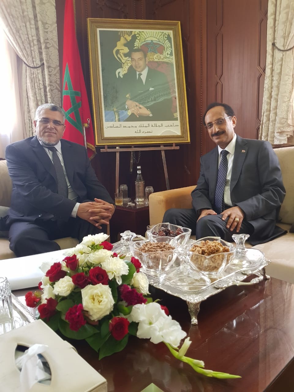 لقاء يجمع السفير الأصبحي مع وزير الدولة المكلف بحقوق الإنسان في المغرب